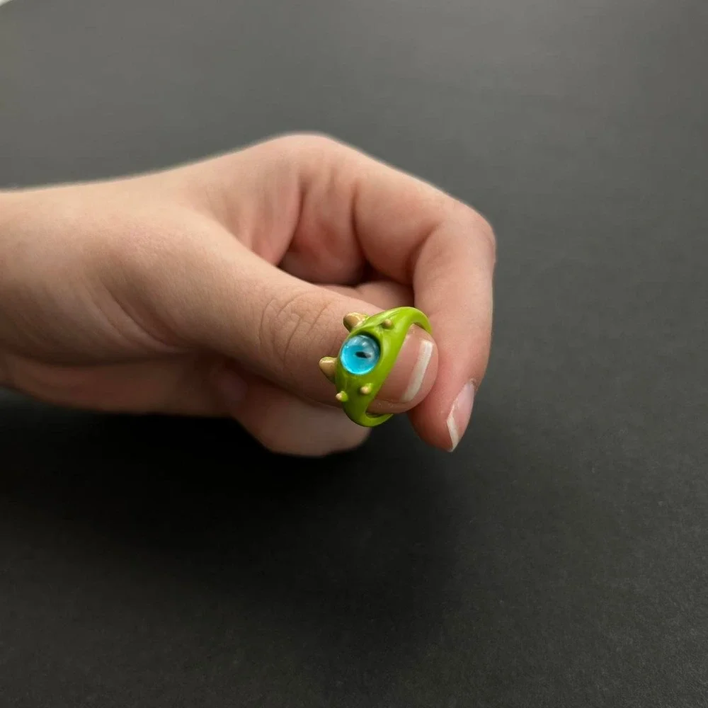 Vintage style green monster ring mike wazowski monsters inc